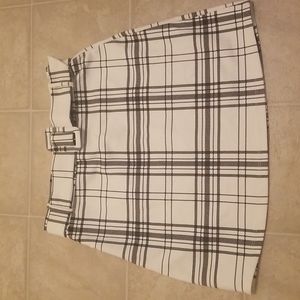 Black/White Plaid Skirt With Belt! Sz. 12!